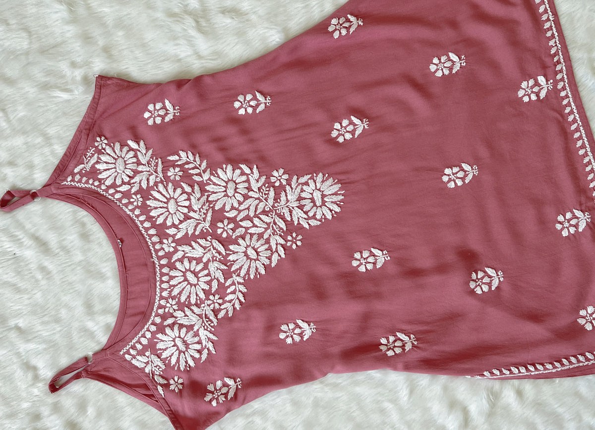 Lyla Rose Brown Sleeveless Short Rayon Kurti