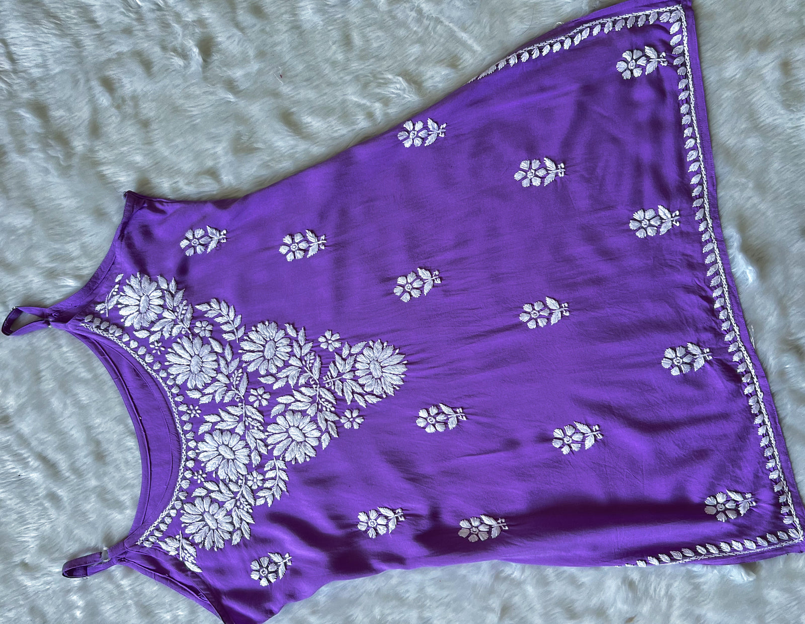 Lyla Royal Purple Sleeveless Short Rayon Kurti