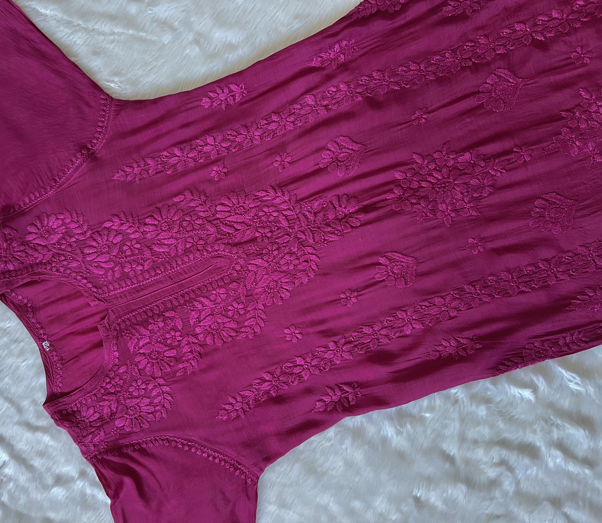 Mahi Candy Pink Muslin Chikan Kurta
