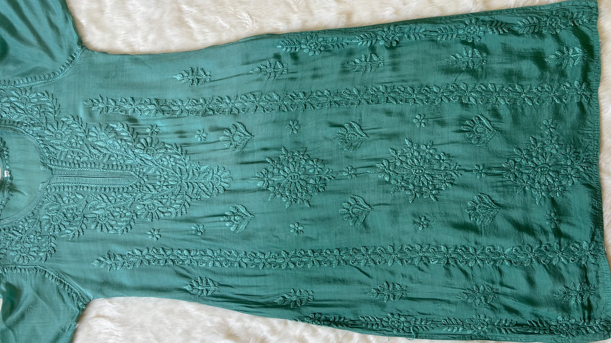 Mahi Sage Green Muslin Chikan Kurta