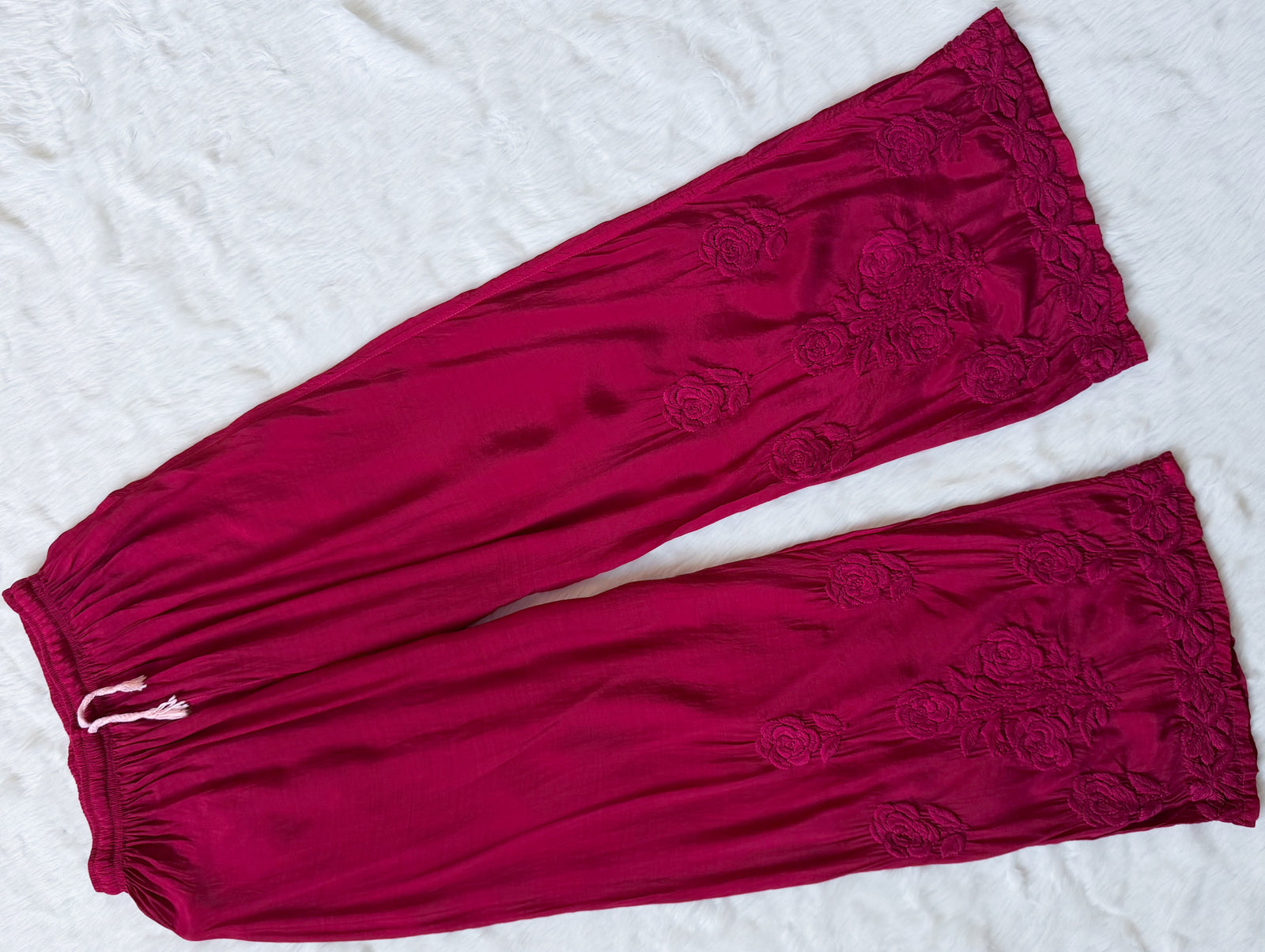 Mira Berry Pink 3D Chikankari Pure Muslin Silk Kurta Bottom Set