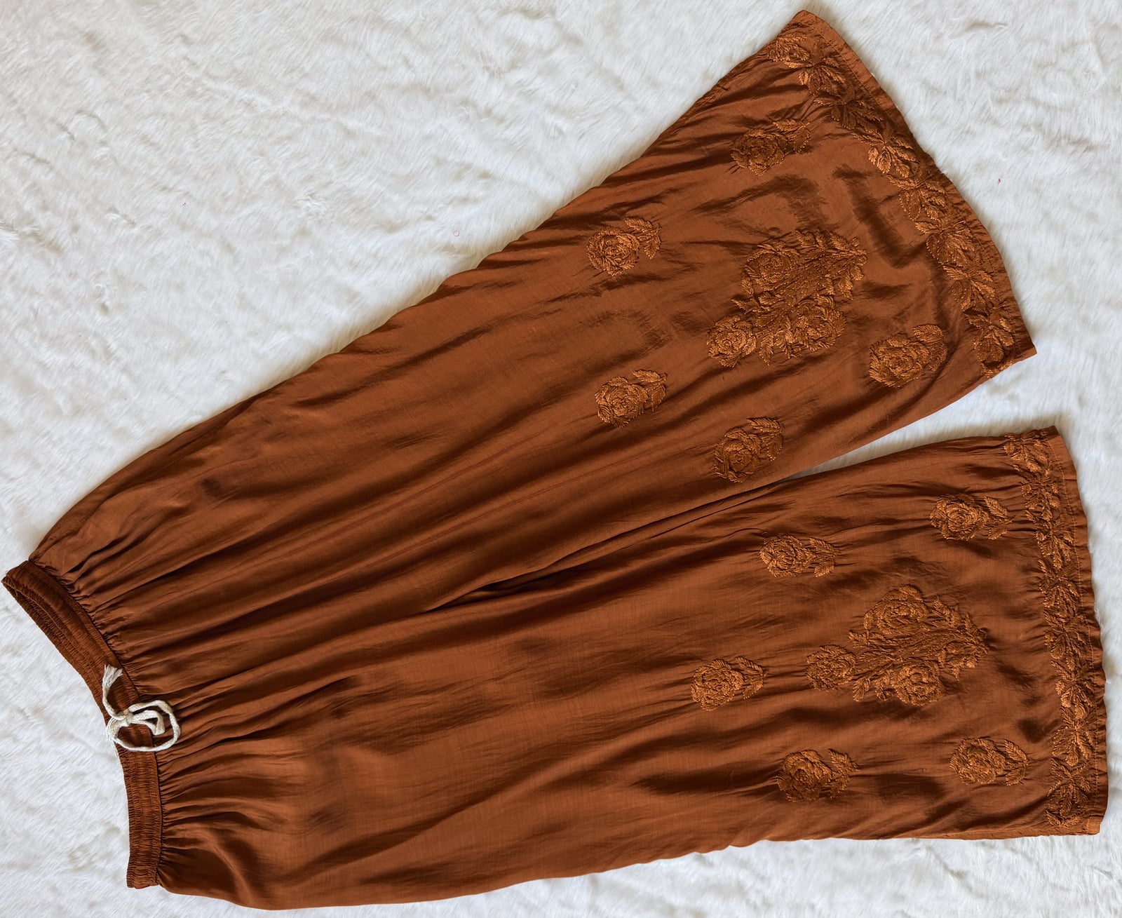 Mira Mustard 3D Chikankari Pure Muslin Silk Kurta Bottom Set
