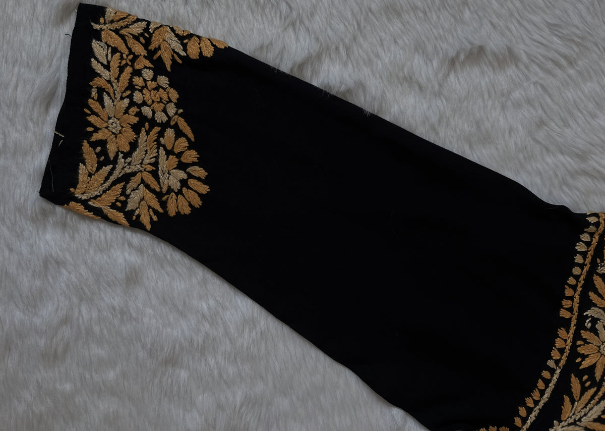 Noor Black & Beige Rayon Chikankari Kurta