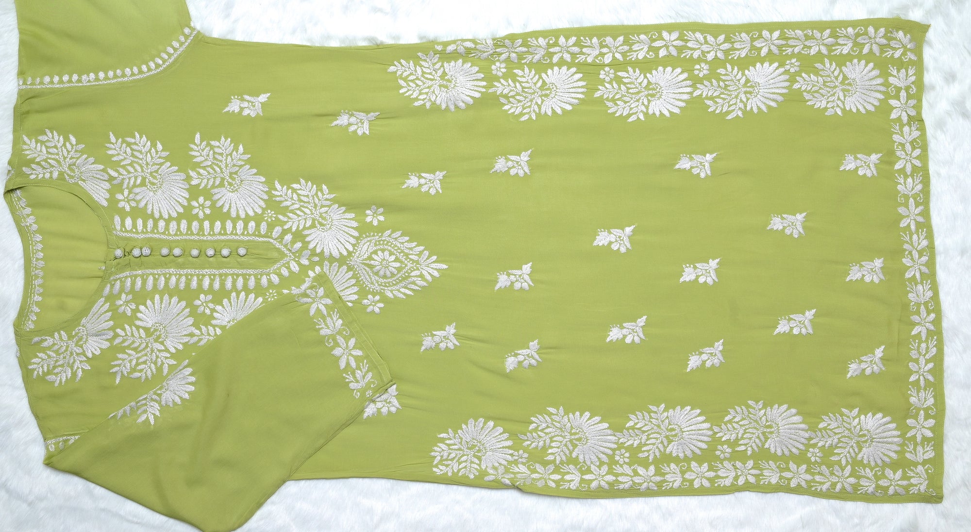 Pastel Green Modal Kurta with Chikankari Handwork