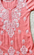 Peach Short Rayon Kurta with White Chikankari