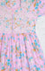 Pink & Blue Floral MulMul Chikankari Gown