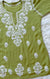 Pista Green Short Rayon Kurta with White Chikankari