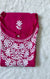Rida Hot Pink Sleeveless Rayon Chikankari Kurta