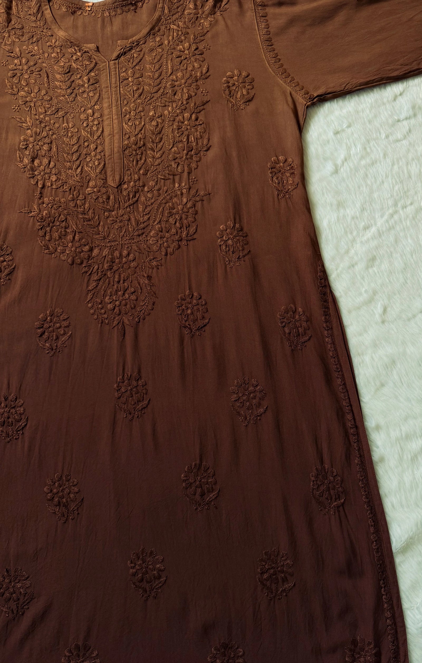 Rida Ombré Brown Plus Size Rayon Kurti