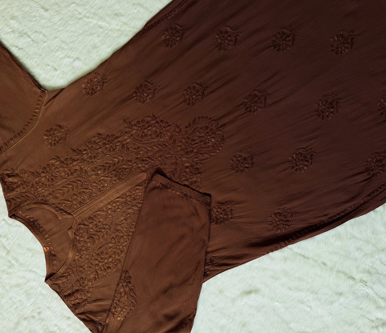 Rida Ombré Brown Plus Size Rayon Kurti