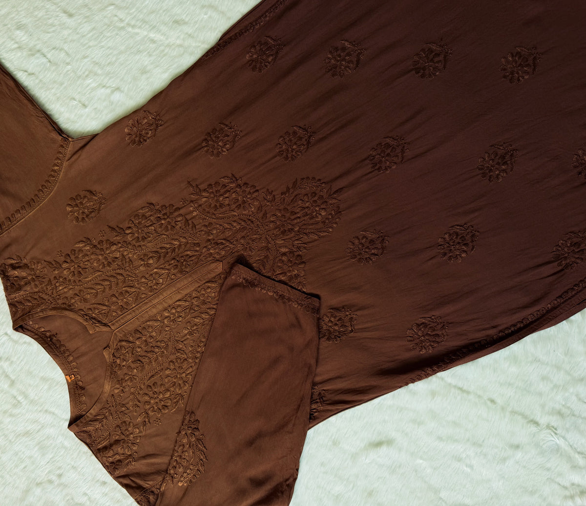 Rida Ombré Brown Plus Size Rayon Kurti