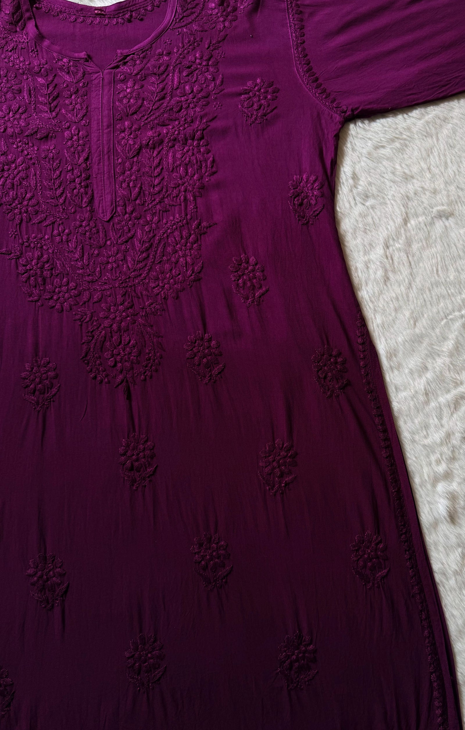 Rida Ombré Dark Purple Plus Size Rayon Kurti