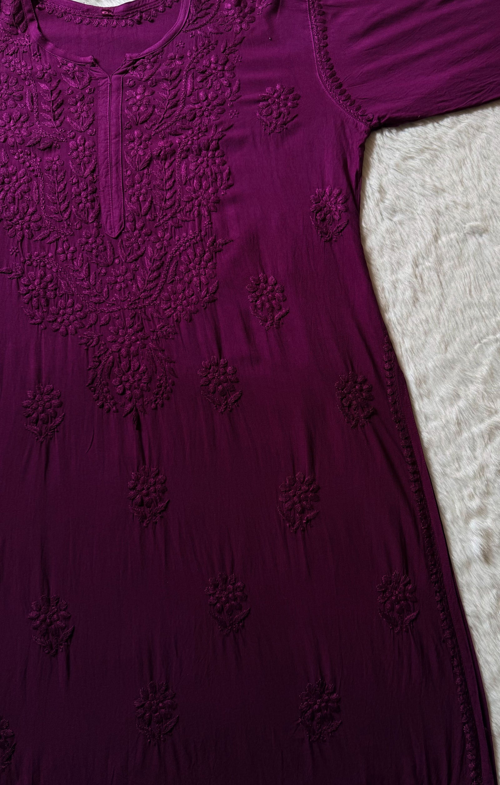 Rida Ombré Dark Purple Plus Size Rayon Kurti