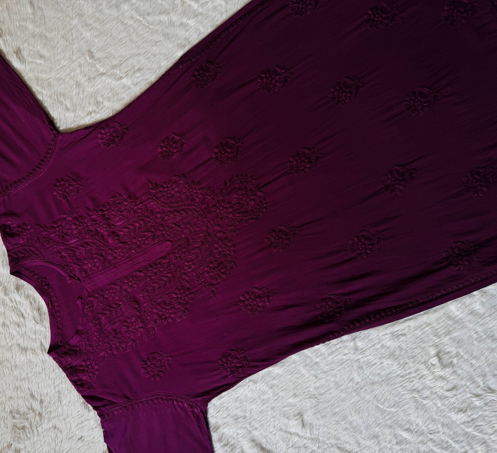 Rida Ombré Dark Purple Plus Size Rayon Kurti