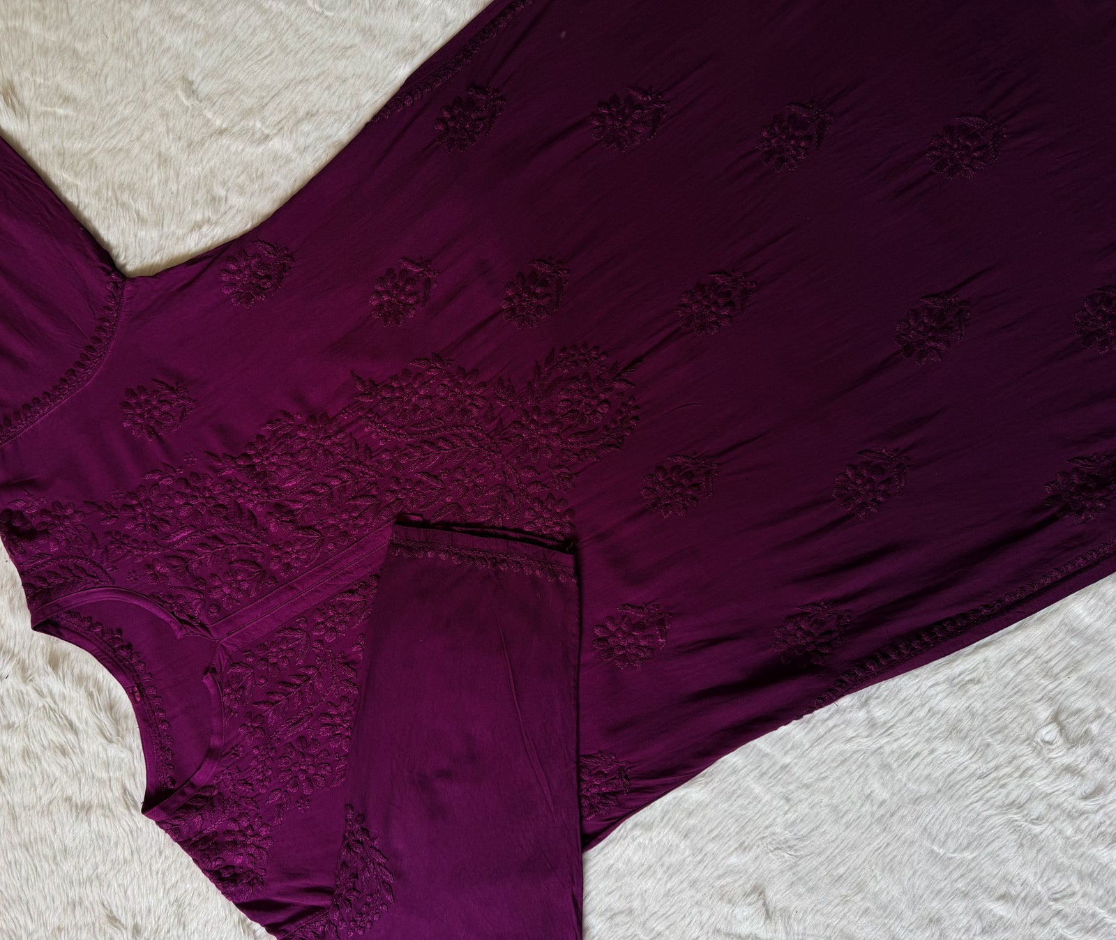 Rida Ombré Dark Purple Plus Size Rayon Kurti
