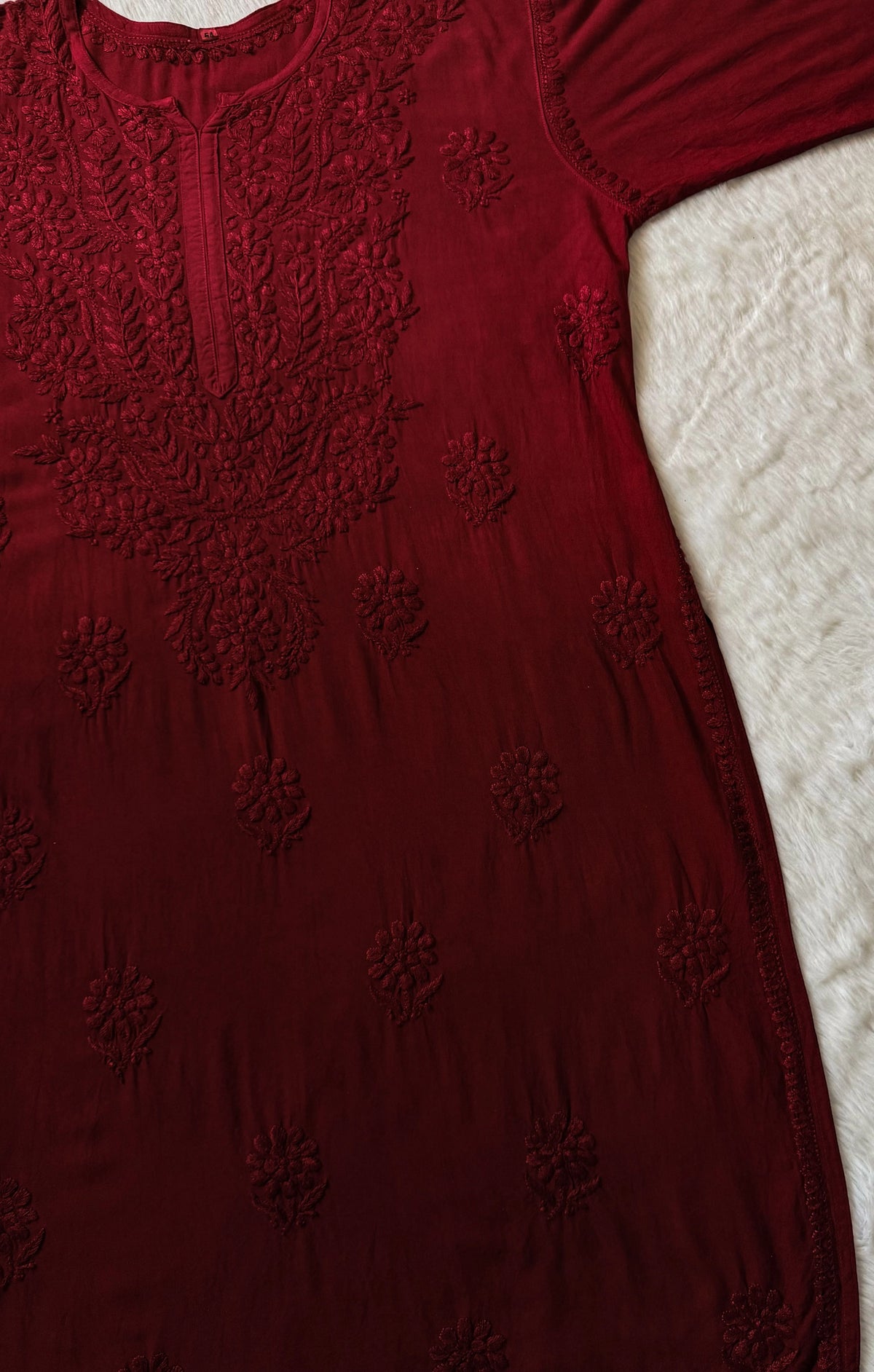 Rida Ombré Maroon Plus Size Rayon Kurti