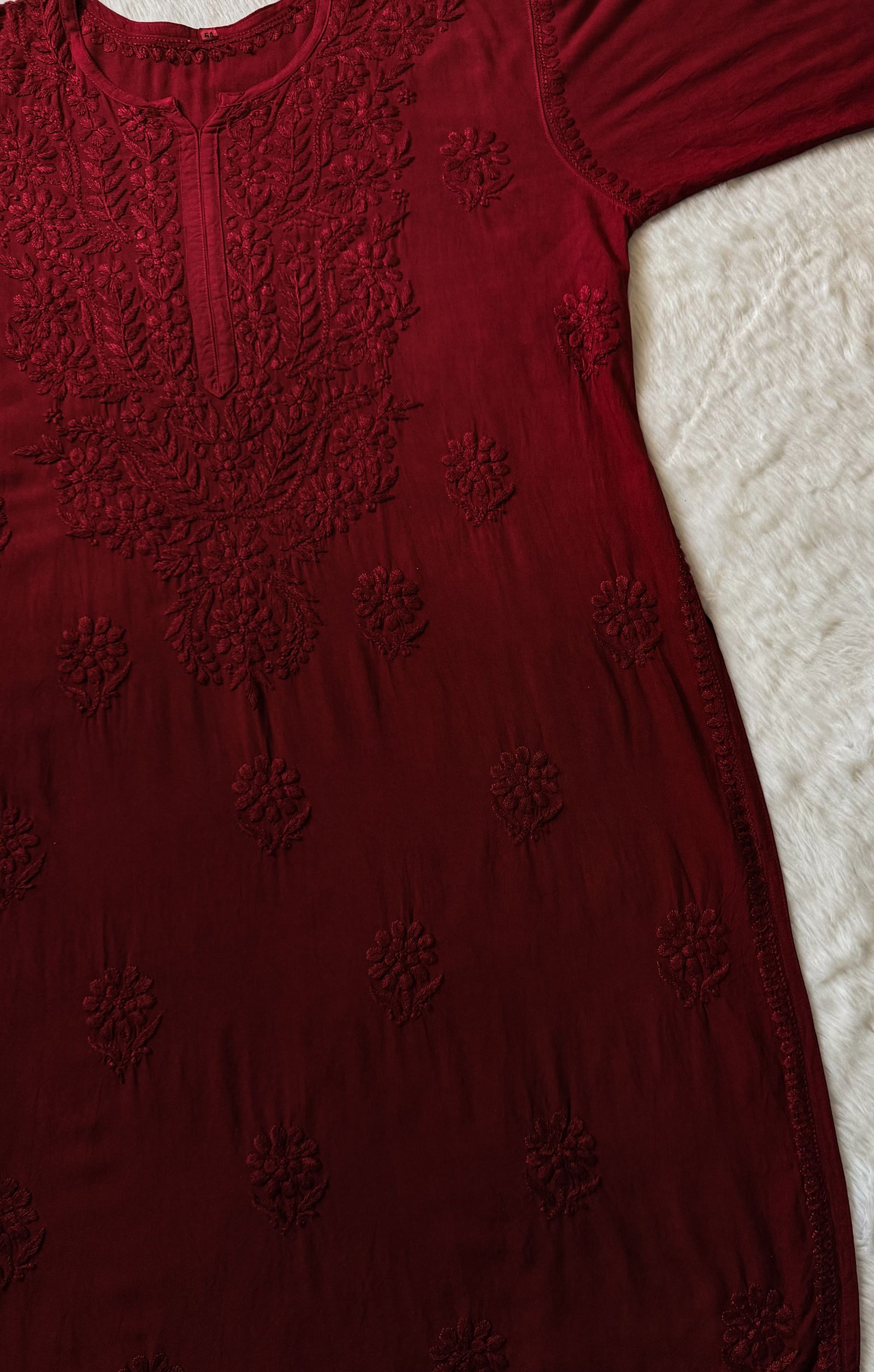 Rida Ombré Maroon Plus Size Rayon Kurti