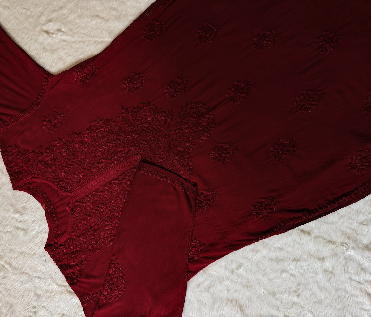 Rida Ombré Maroon Plus Size Rayon Kurti