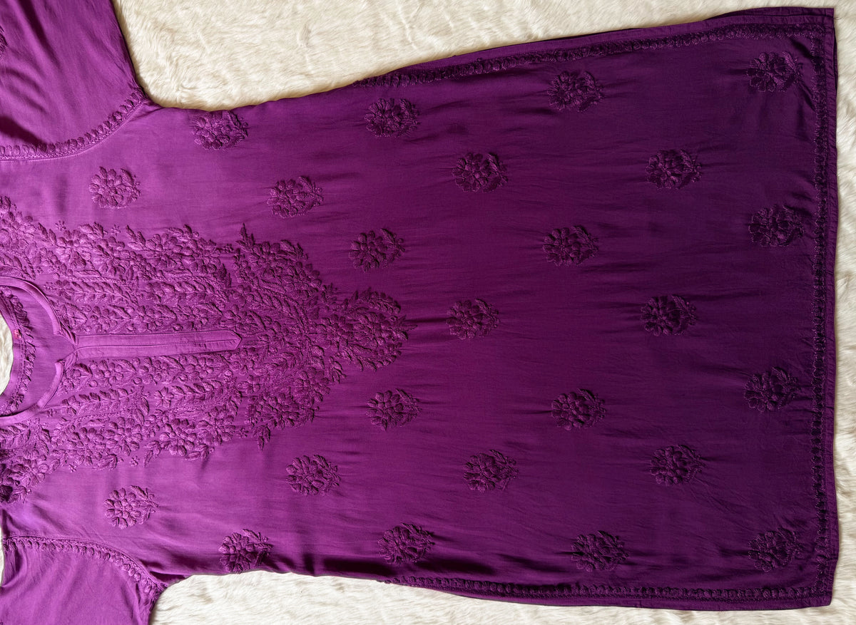 Rida Ombré Mauve Purple Plus Size Rayon Kurti