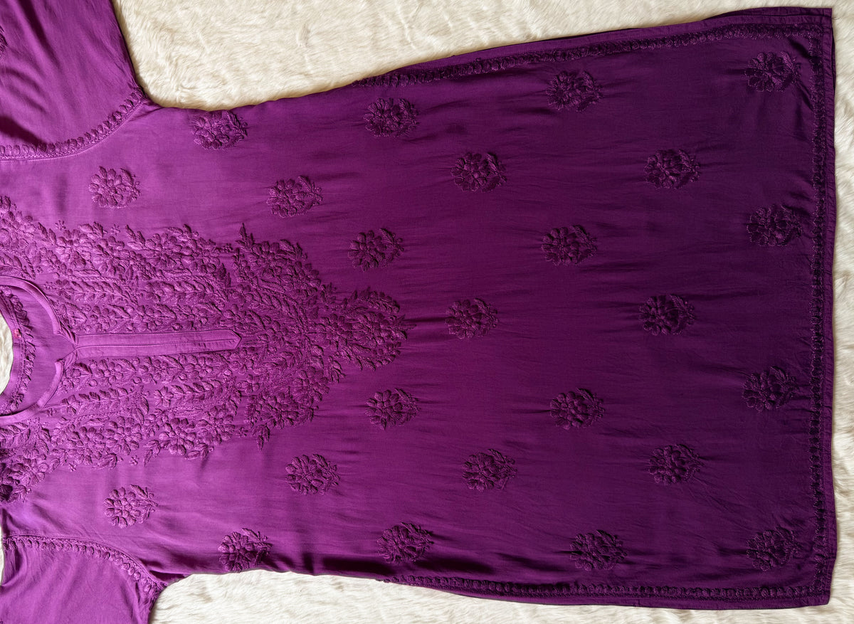Rida Ombré Mauve Purple Plus Size Rayon Kurti