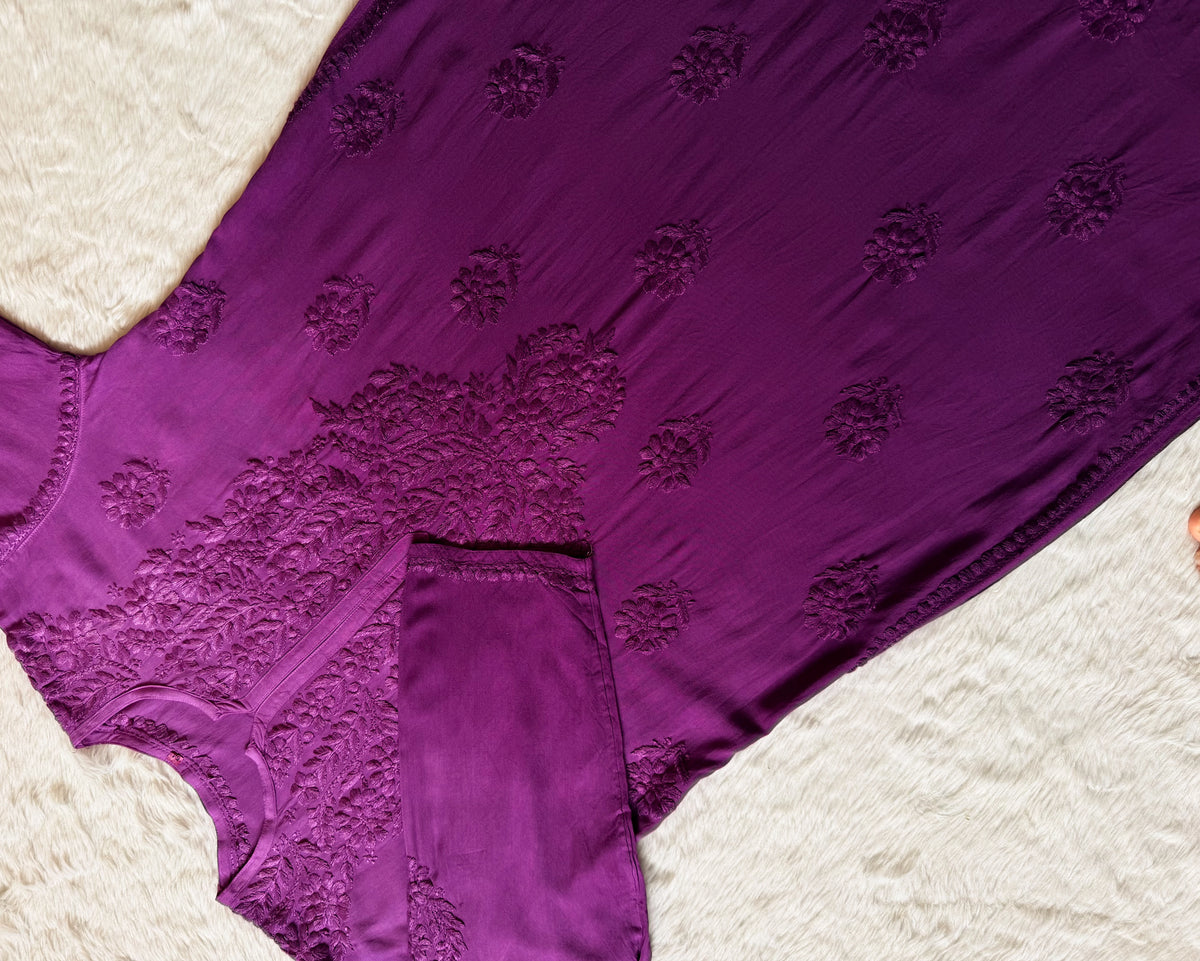 Rida Ombré Mauve Purple Plus Size Rayon Kurti