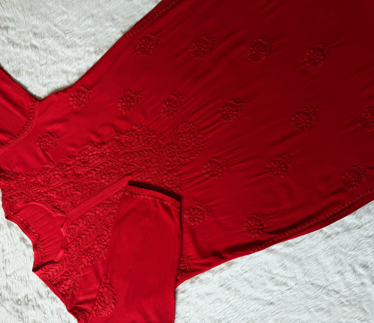 Rida Ombré Red Plus Size Rayon Kurti