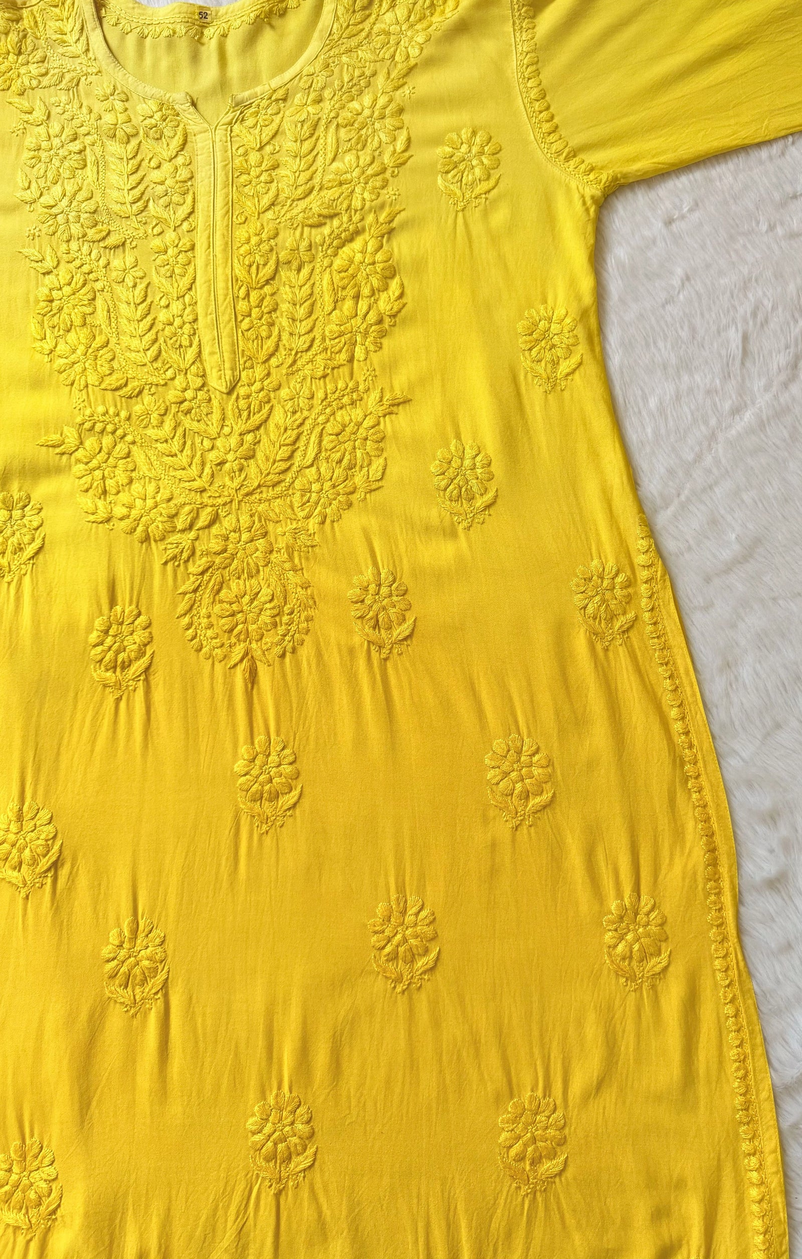 Rida Ombré Yellow Plus Size Rayon Kurtis
