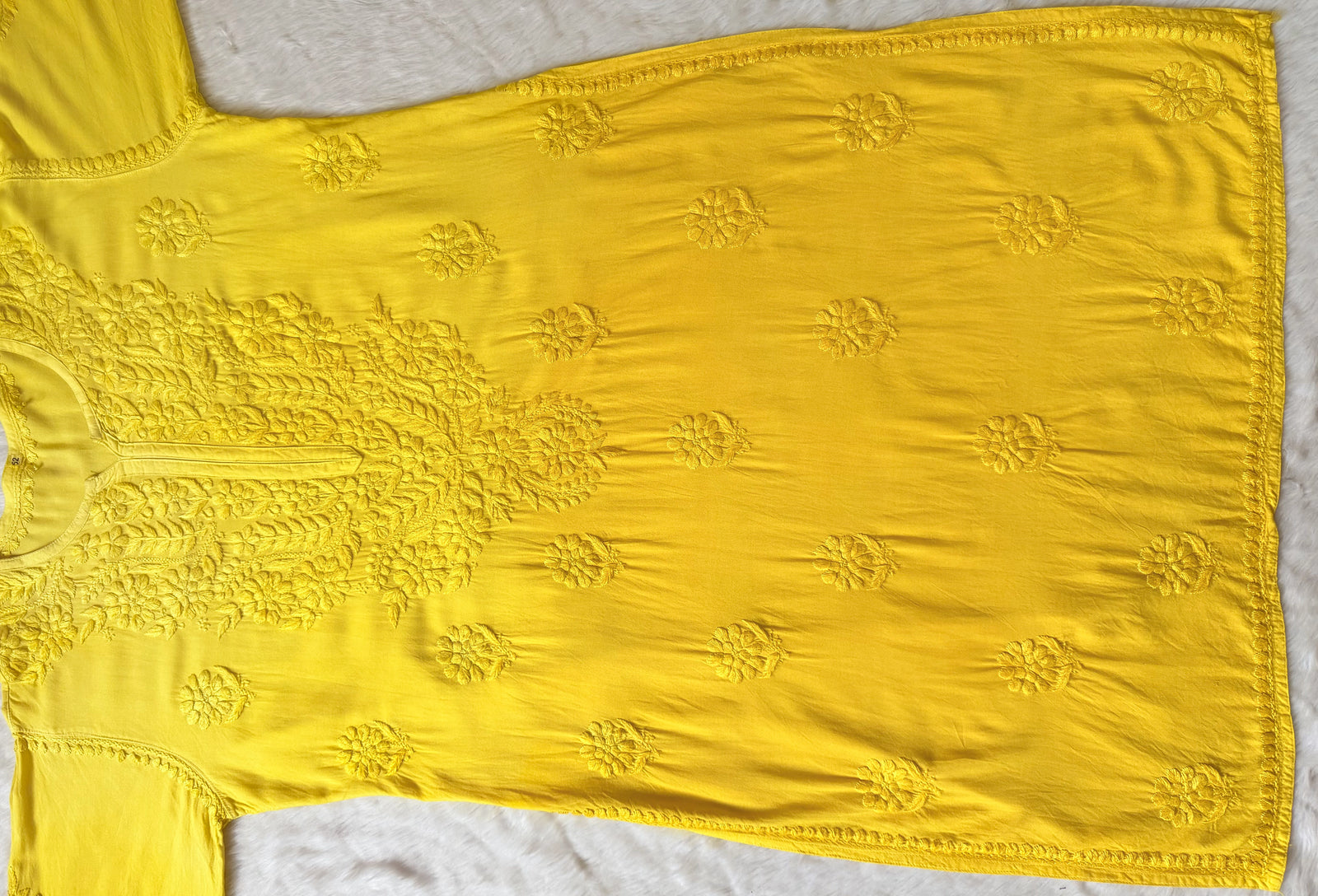 Rida Ombré Yellow Plus Size Rayon Kurti