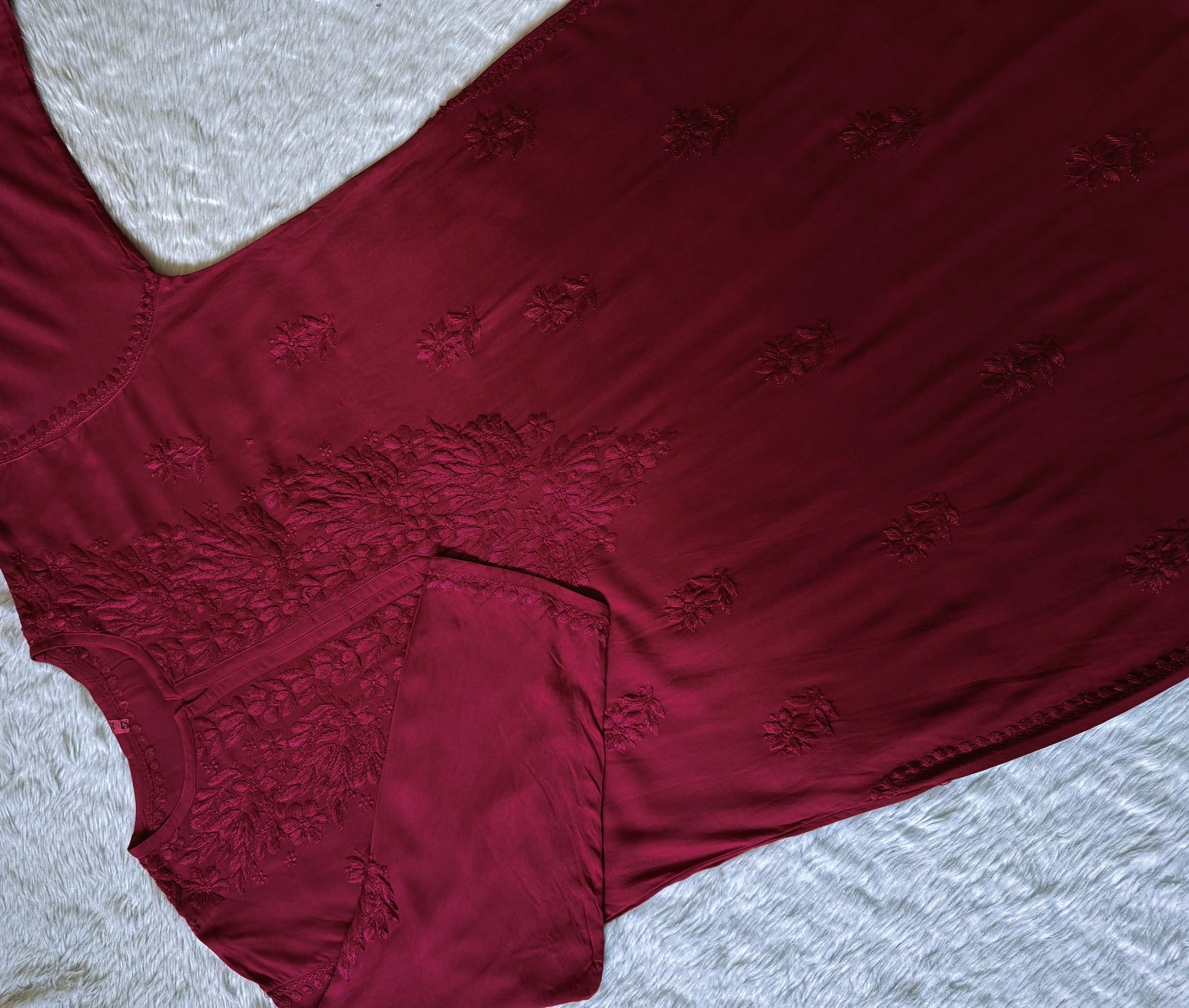 Sana Rouge Pink Ombré Plus Size Rayon Chikankari Kurtis