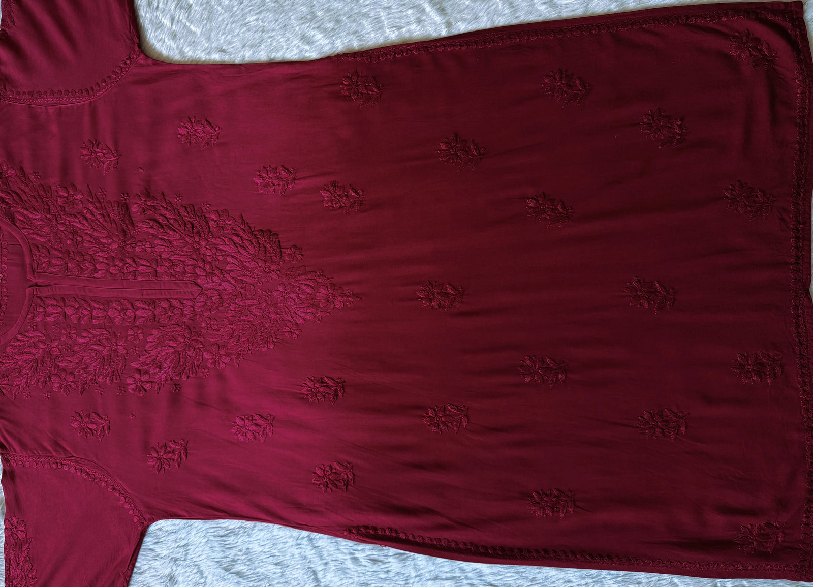 Sana Rouge Pink Ombré Plus Size Rayon Chikankari Kurtis