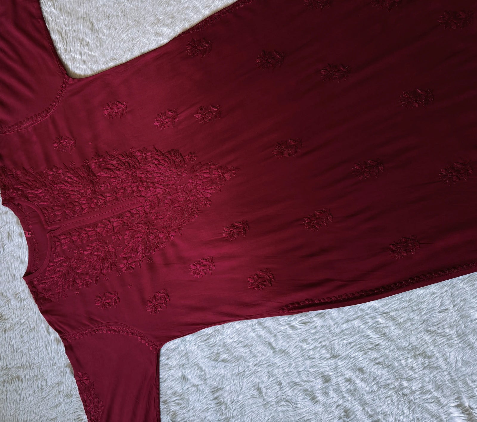 Sana Rouge Pink Ombré Plus Size Rayon Chikankari Kurtis