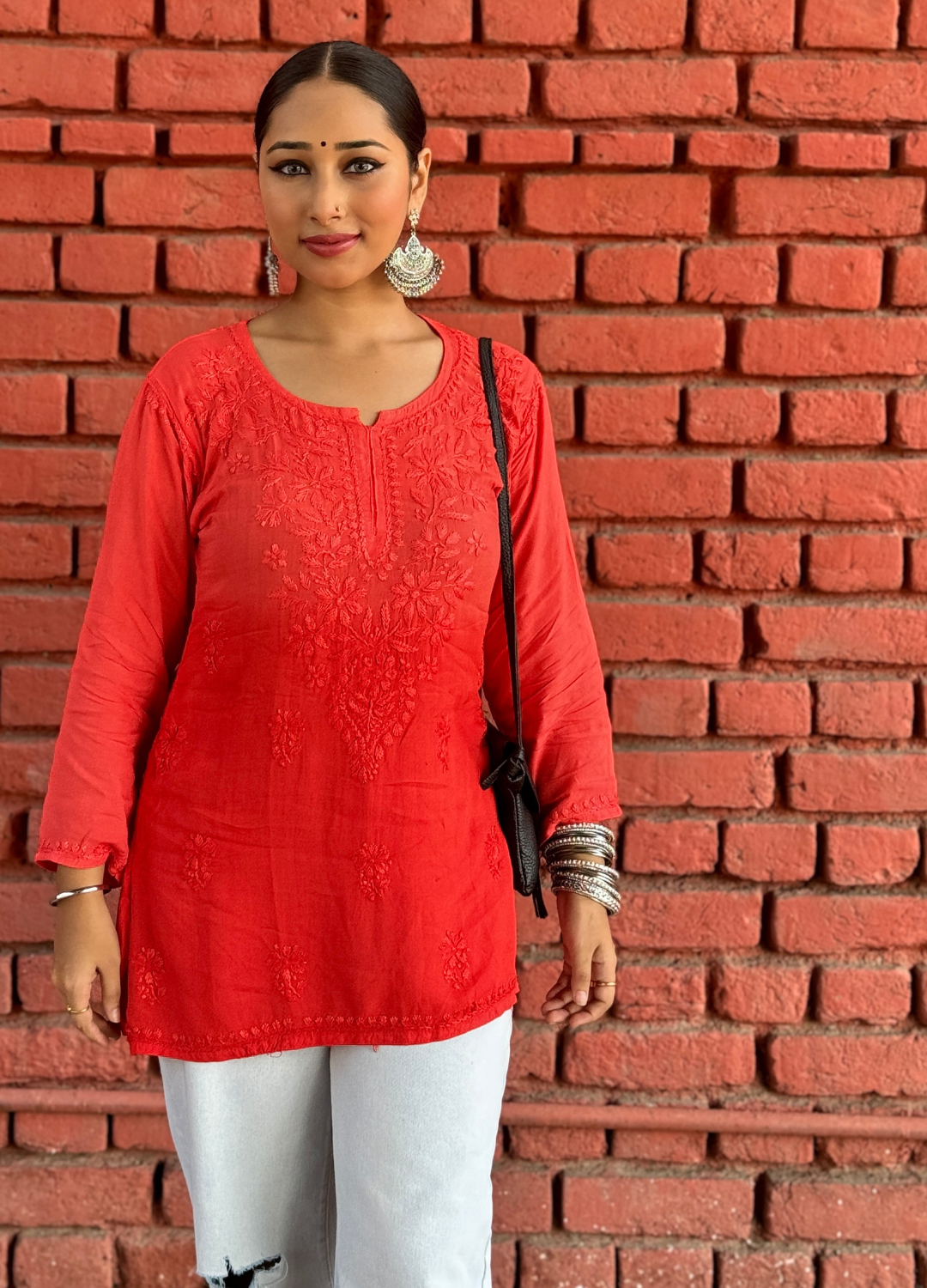 Short Chikankari Kurta