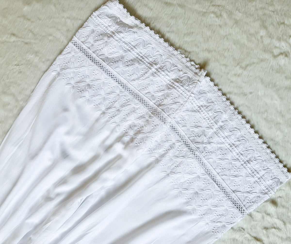White Chikankari Lace Palazzo