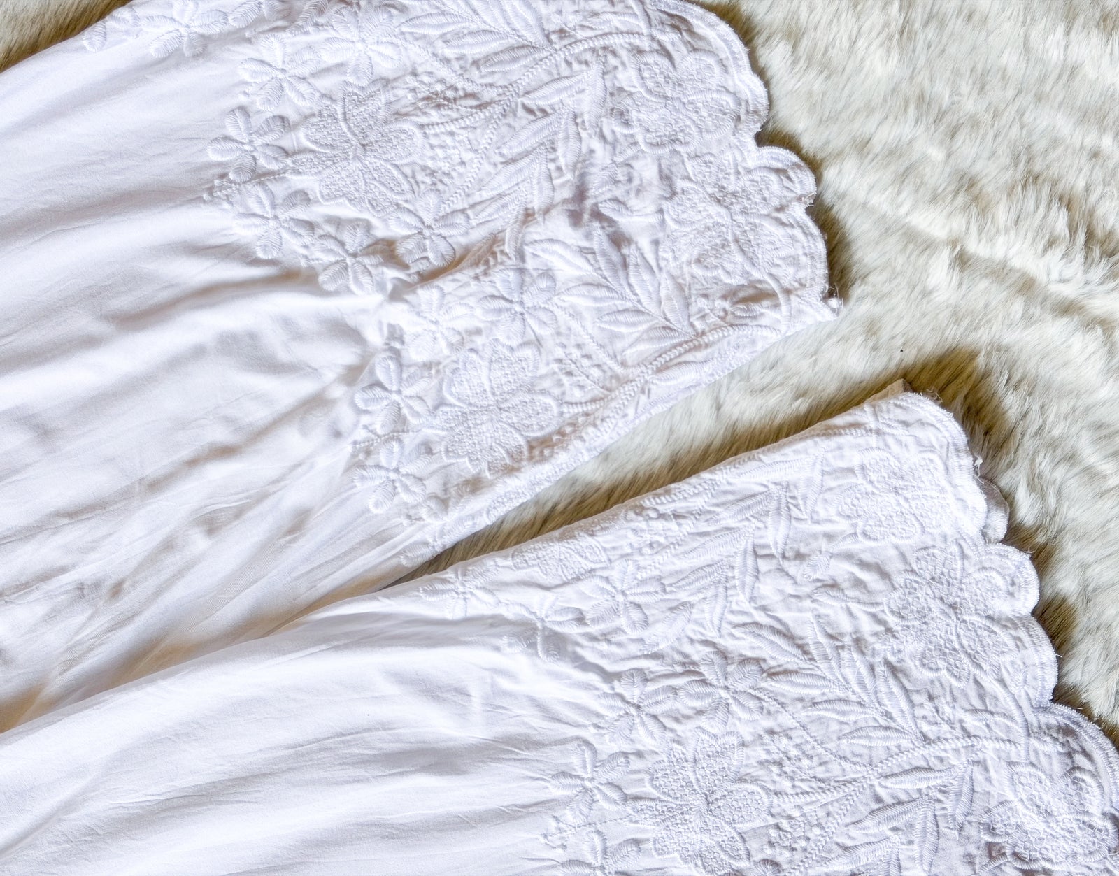 White Chikankari Palazzo