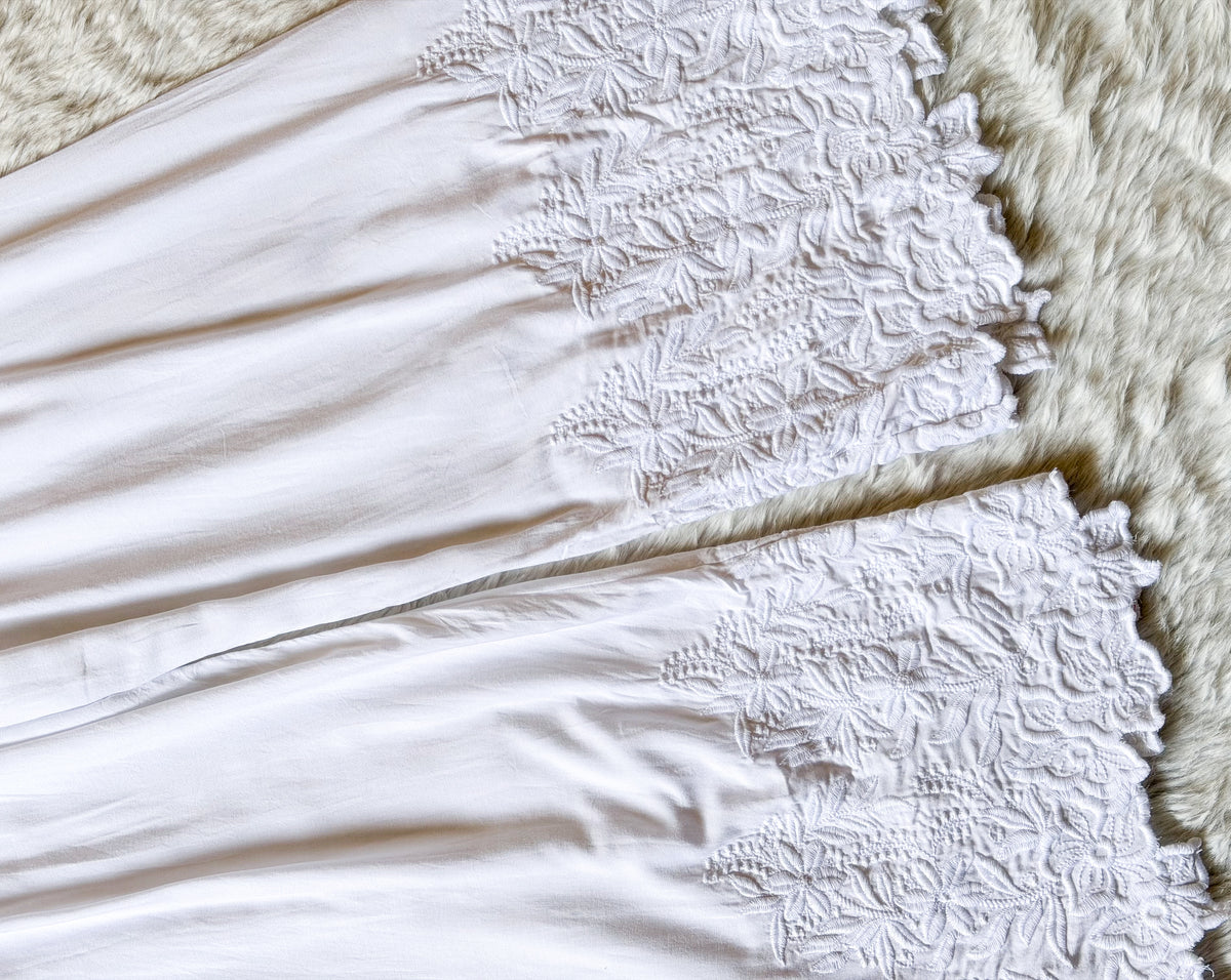 White Chikankari Palazzo with Cutwork