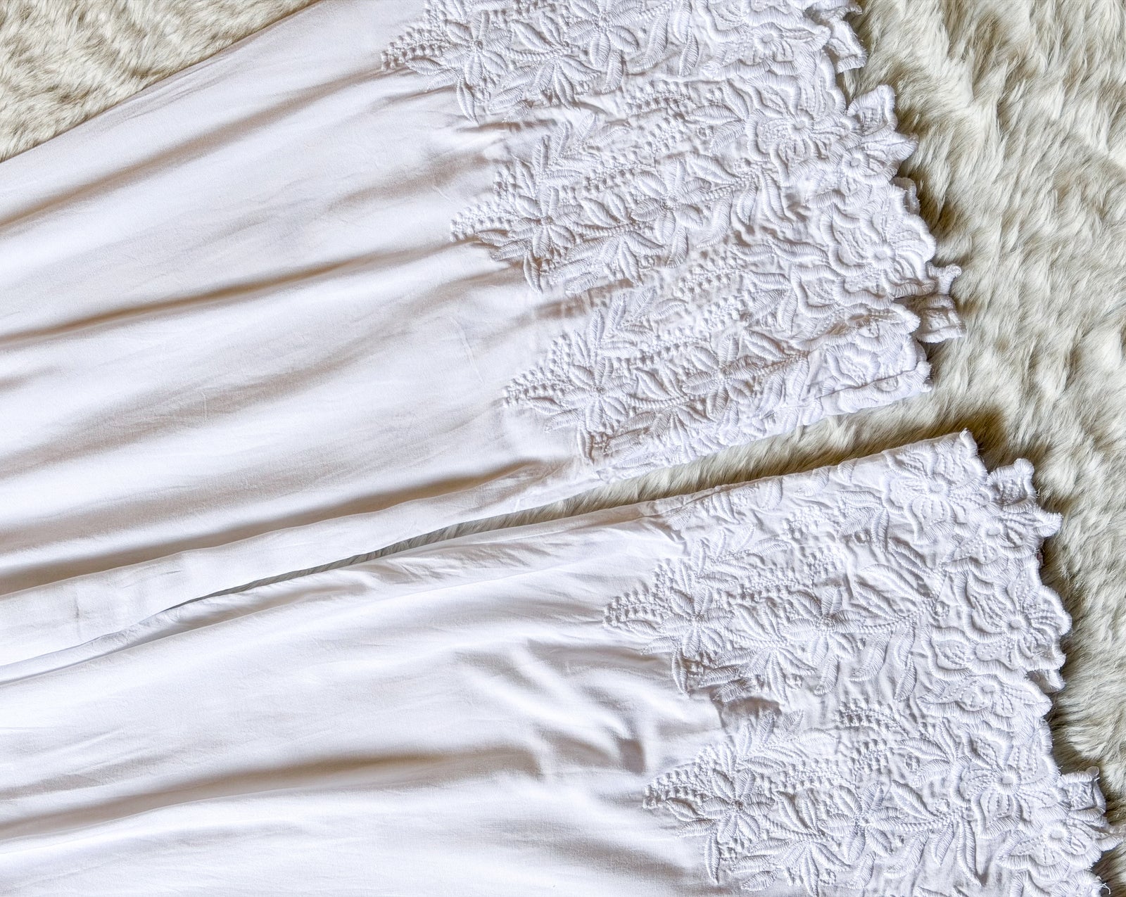 White Chikankari Palazzo with Cutwork