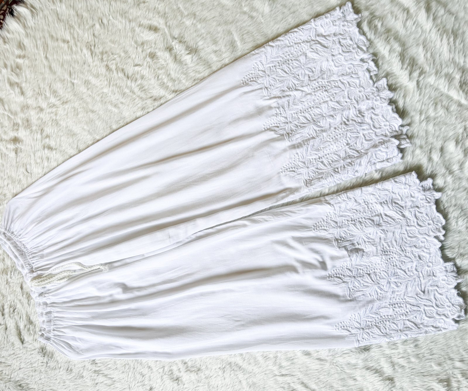 White Chikankari Palazzo with Cutwork