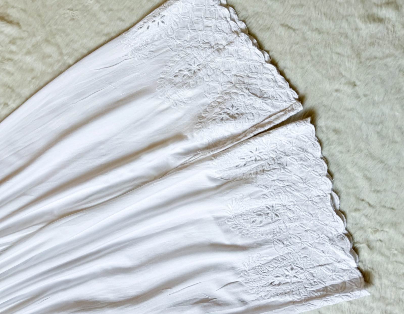 White Chikankari Palazzo with Cutwork