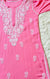 Zara Pink Long Rayon Kurta with White Chikankari