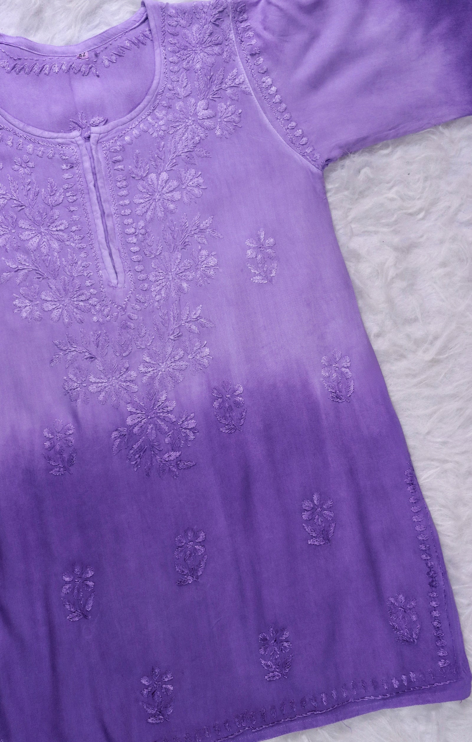 Lavender Ombre Short Rayon Kurta