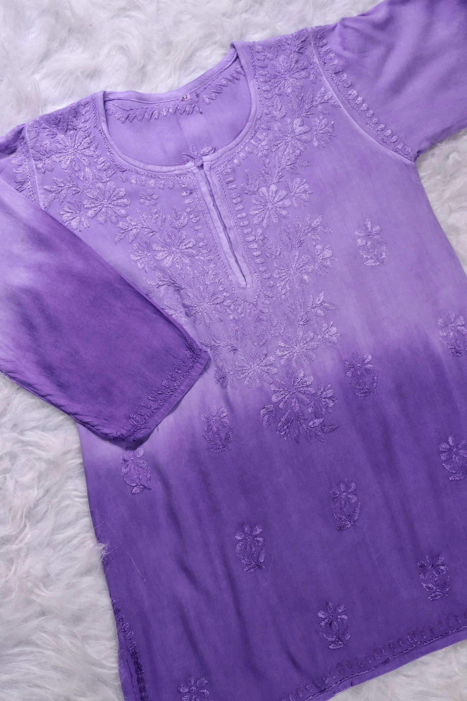 Lavender Ombre Short Rayon Kurta